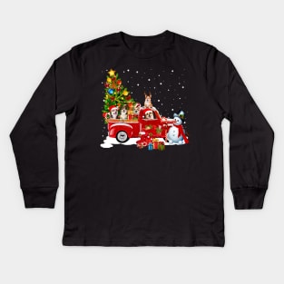 Red Truck Merry Christmas Tree Corgi Dog Christmas T-Shirt Kids Long Sleeve T-Shirt